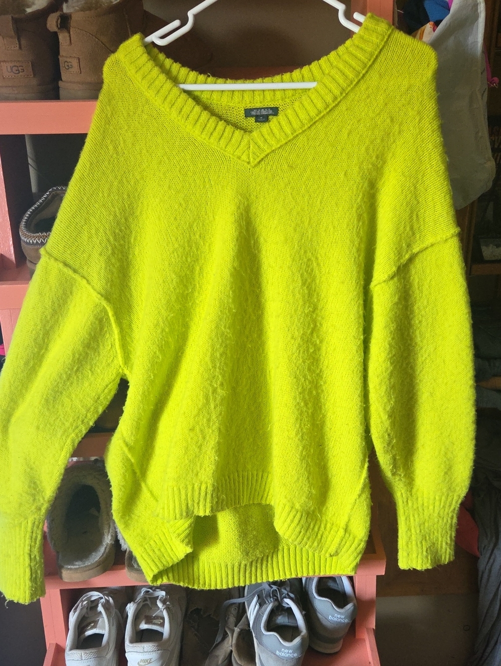 wild fable Neon Yellow Knit Sweater